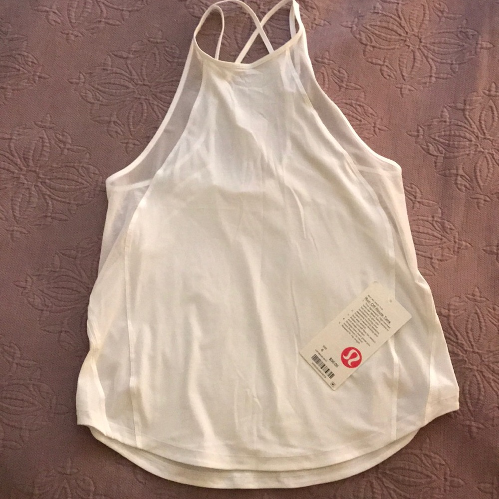 White, Lululemon Run off route tank